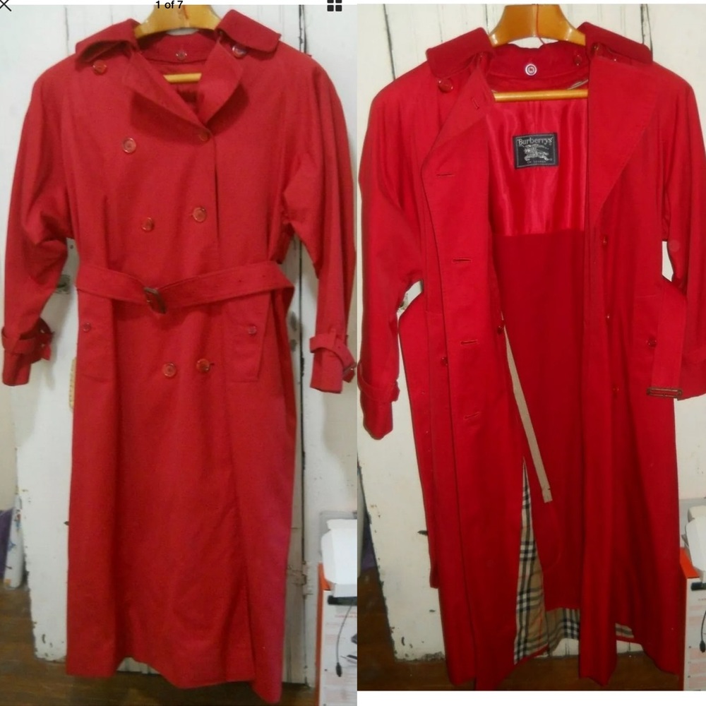 Lipstick Red Burberry Trench Coat